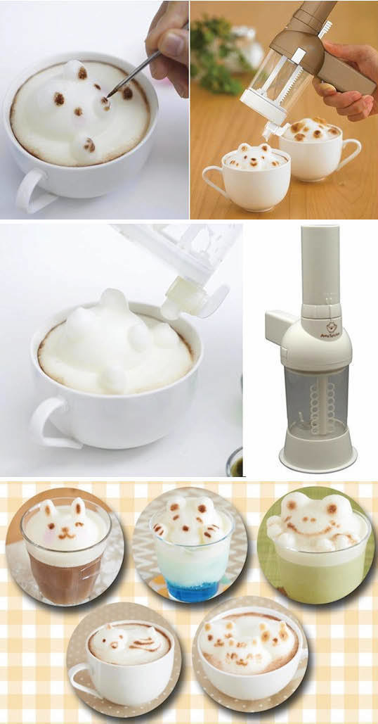 This 3d latte art maker that allows you to create creative sculptures from the foam.