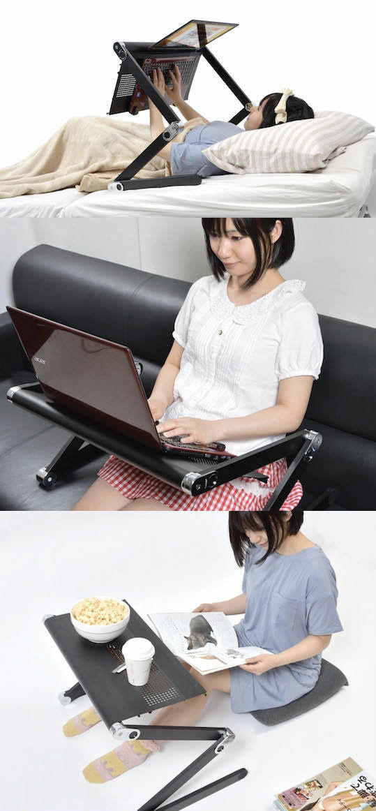 A versatile laptop desk that can be used in any situation/environment.