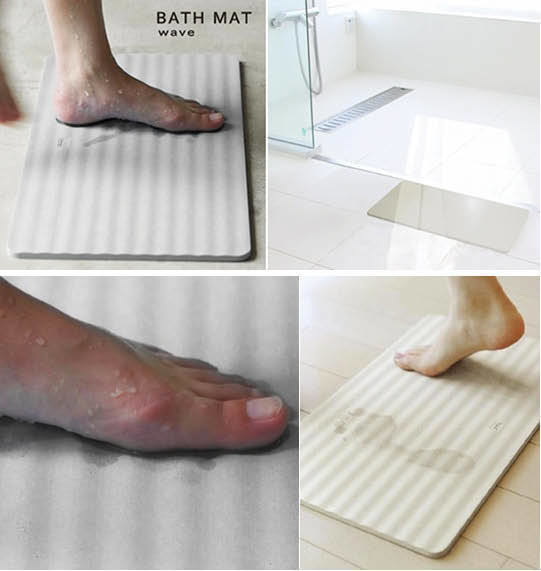A bathroom mat that absorbs water almost instantly. 