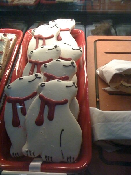 It all started Dec. 9, when this image was posted to Imgur with the caption "These polar bear cookies at Starbucks look like they've all had their throats slit." The post got more than 2.7 million views in just two days.