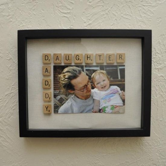 Add some scrabble tiles to a picture frame to make it super special.