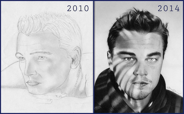 drawing progression   leonardo dicaprio by jthompson007 d7c7j1t Drawing progressions that prove practice makes perfect (24 Photos)