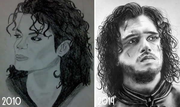 drawing skills before after 12  880 Drawing progressions that prove practice makes perfect (24 Photos)