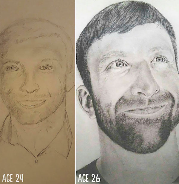 drawing skills progress before after 2  880 Drawing progressions that prove practice makes perfect (24 Photos)