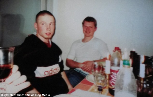 Transformation: Jens Dalsgaard (left) when he was 16 years old, two years before he started lifting weights