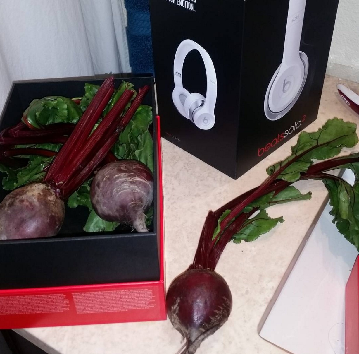 He asked to hear the beats not eat beets. 