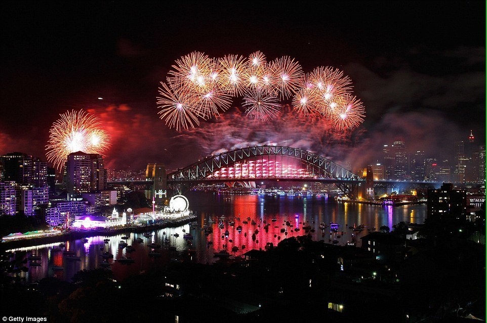 In Australia, more than a million people packed around the Opera House for the celebration.