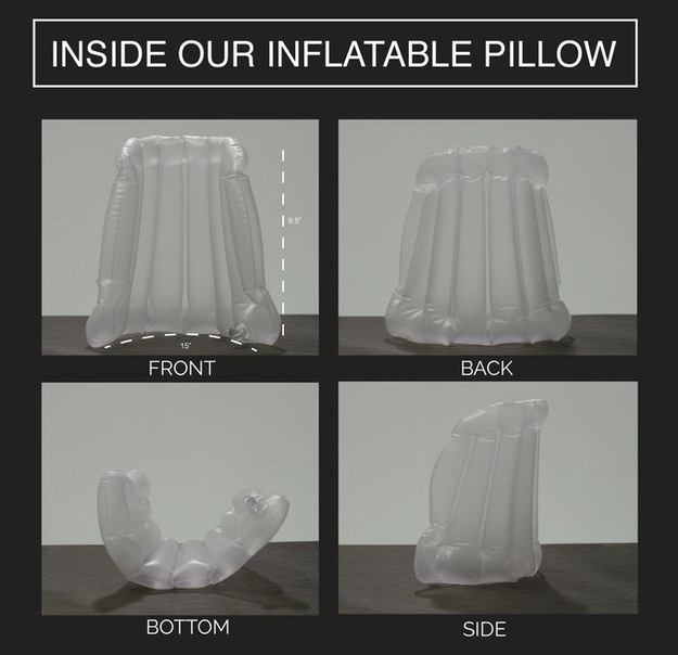 Except that sewn inside the hood is an inflatable pillow.