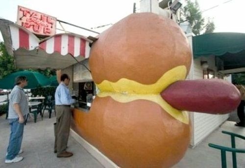 Just a hot dog in a bun, nothing to see here.
