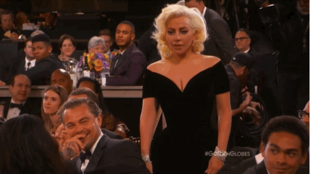 Leonardo DiCaprio's Face When Lady Gaga Walked By Him To Accept Her Award Is Everything