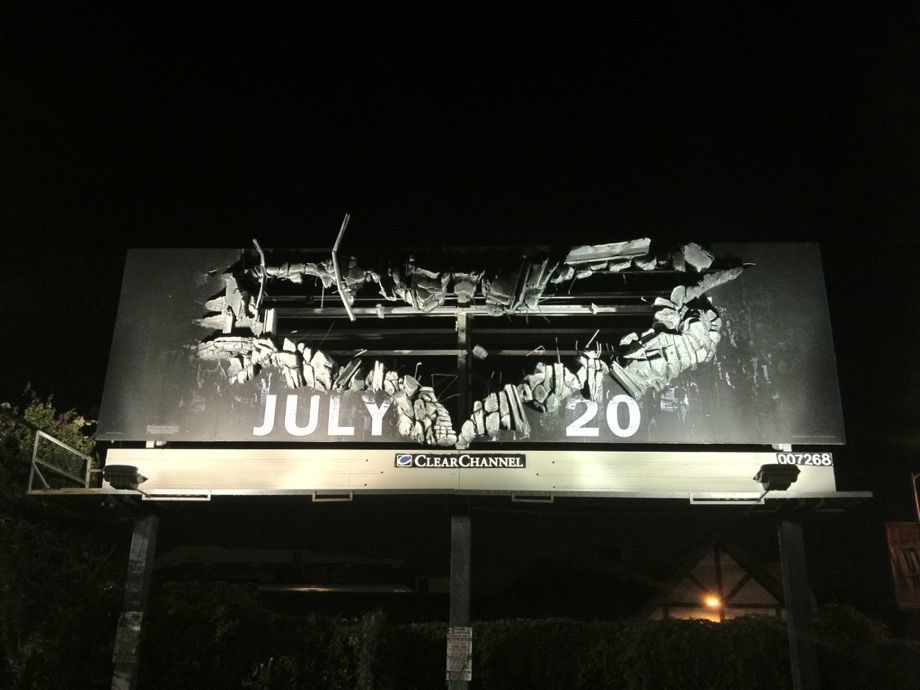 'The Dark Knight Rises' billboard brings the action to life.