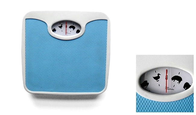 A weighing scale that gives you an approximate weight amount by telling you which animal you weigh the same as. 
