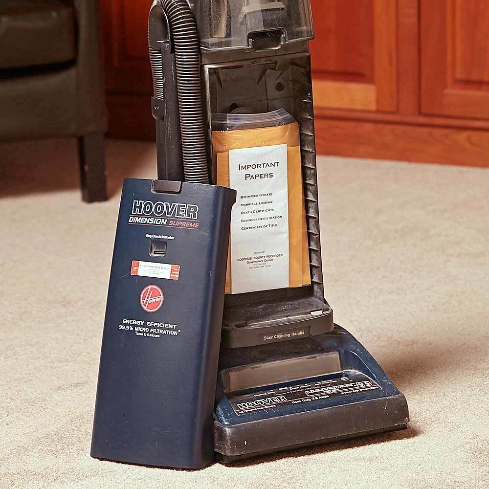 Hide valuables in plain sight within your vacuum cleaner. 