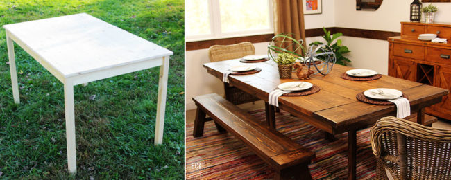 You can make a <a href="http://eastcoastcreativeblog.com/2014/01/ikea-hack-build-a-farmhouse-table-the-easy-way.html" target="_blank">farm-style table</a> with two <a href="http://www.ikea.com/us/en/catalog/products/14630009/" target="_blank">smaller tables</a> and some plywood.
