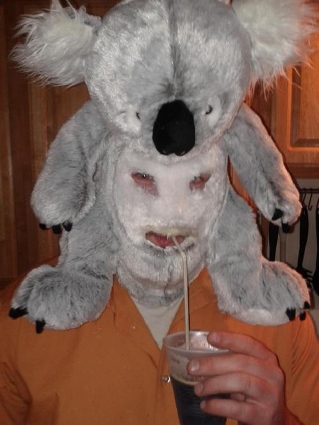 This man in this koala mask.