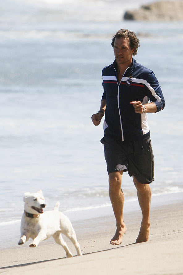 Alright alright alright. Here's a photo of Matthew McConaughey with his dog BJ. Jennifer Garner announced in a tribute that "it stands for what you think it stands for.”