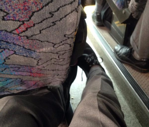 Sitting on a bus:
