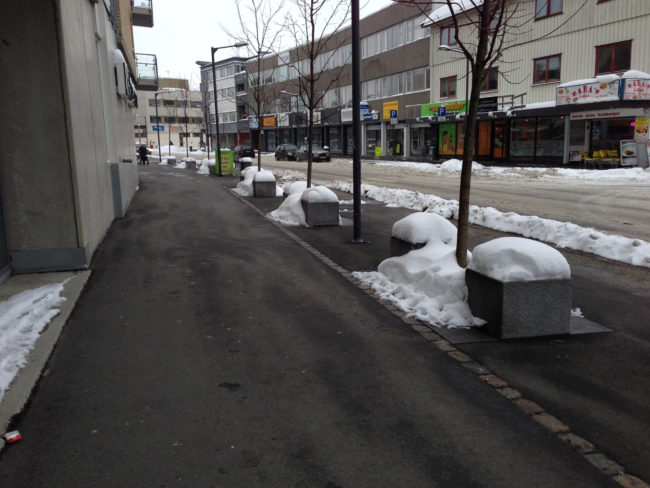 Heated sidewalks to get rid of snow and ice.