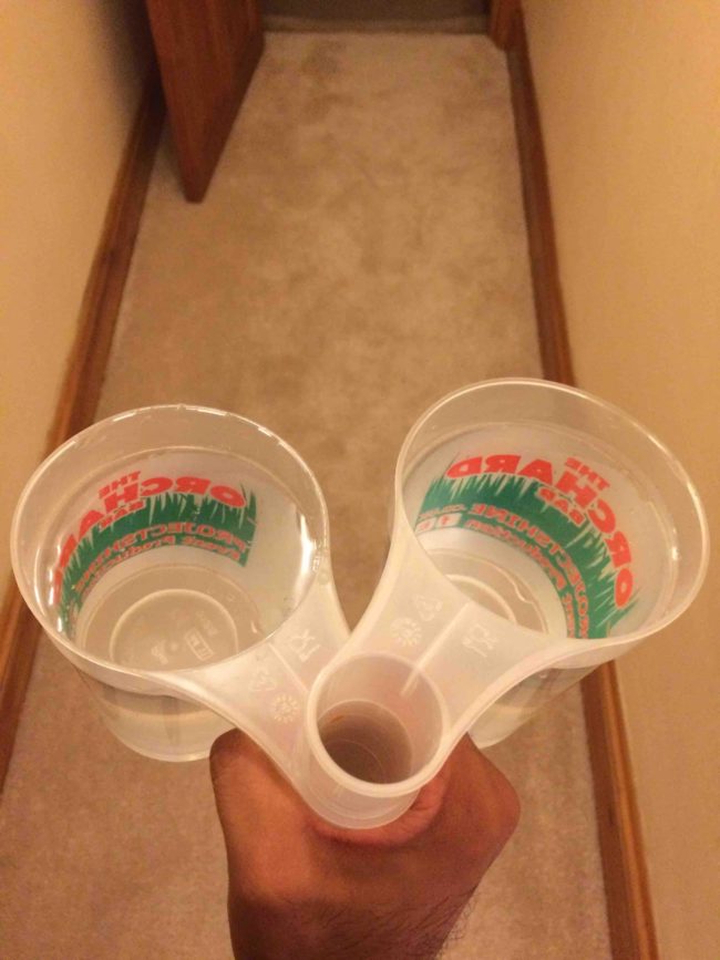 Hollow handles that let you carry multiple cups at one time.
