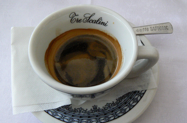 Italy — an espresso or cappuccino