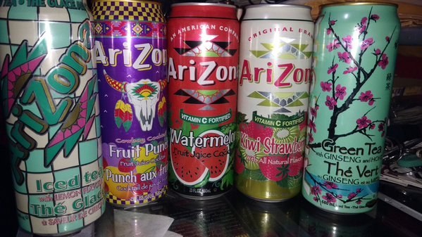 And the United States — a huge can of Arizona iced tea
