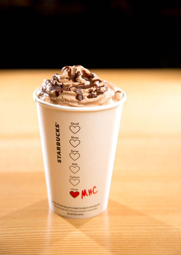 The company's non-espresso drink, the Molten Hot Chocolate, is "bittersweet mocha sauce and chocolaty chips" melted in milk and topped with "mocha and espresso-infused whipped cream" and "espresso mocha drizzle."
