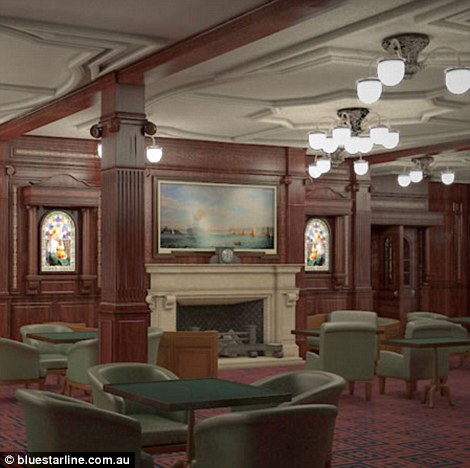 This rendering shows the smoking room