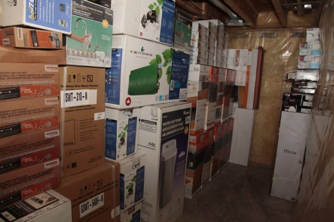 Each storage locker was filled with something different. In this location, the perp stored electronics.