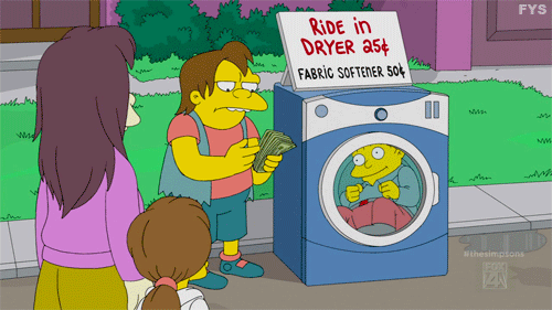 nelson muntz washing machine dryer the simpsons simpsons