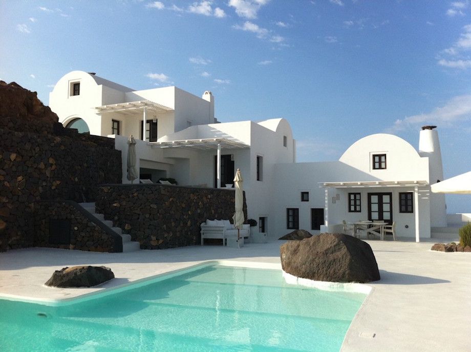 white and volcanic stone villa in santorini o Its open house season (30 HQ Photos)