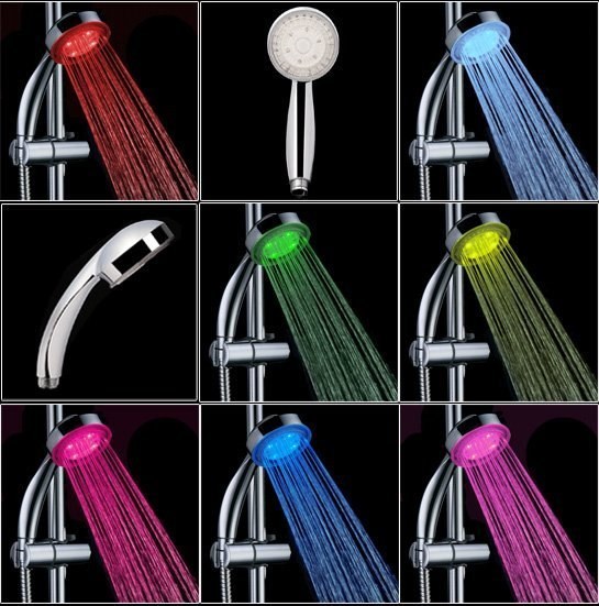This shower light with seven different color settings.