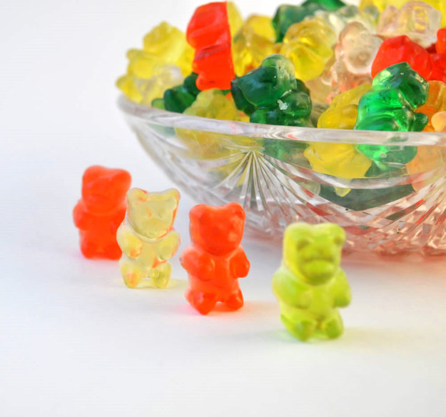 These FREAKING ADORABLE gummy bear soaps.
