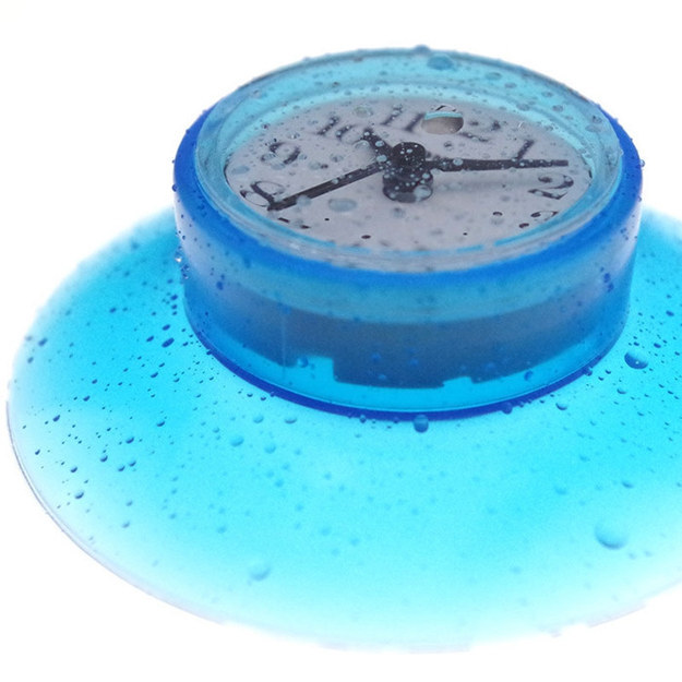 This waterproof shower clock to keep track of the time.