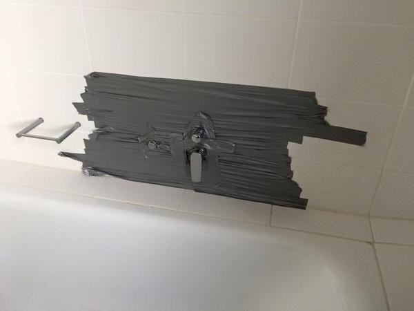The landlord who did this really excellent bathroom repair.