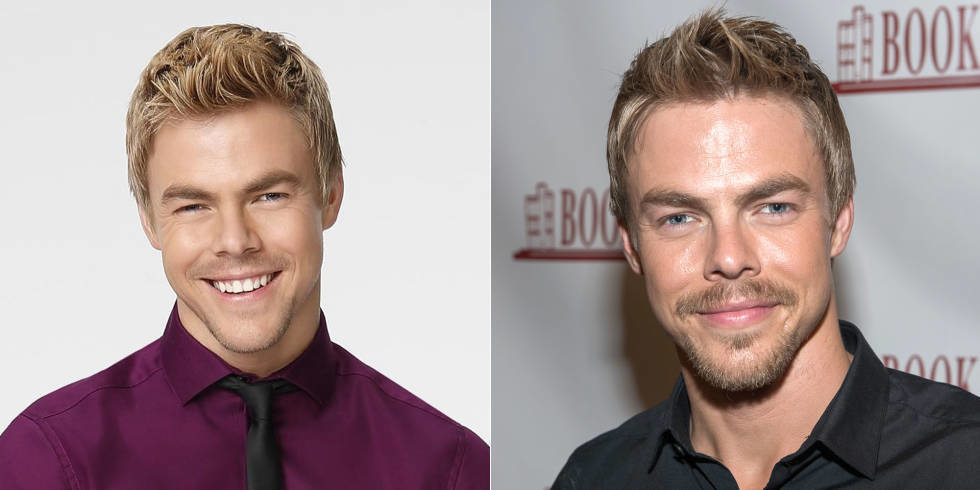 Derek Hough's shiny skin gets dabbed off in the Dancing with the Stars promo shot. 