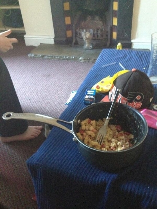 Because why wash an extra dish when you can just eat out of the pot? 