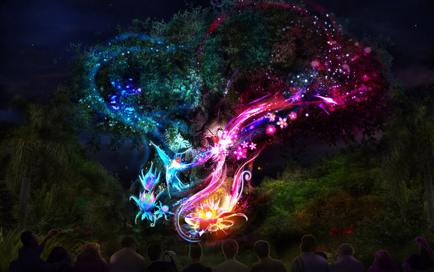 The Tree of Life is an anchor to magically awaken the park in a unique way [at night].