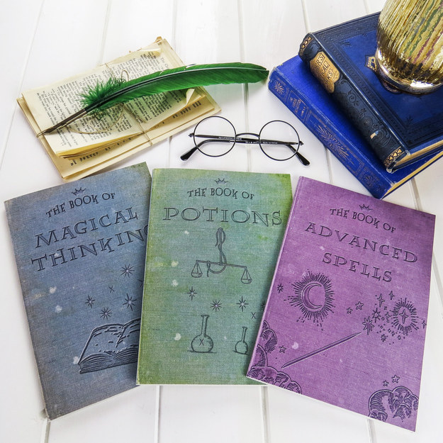 Notebooks that look like they belong in the Ravenclaw common room.