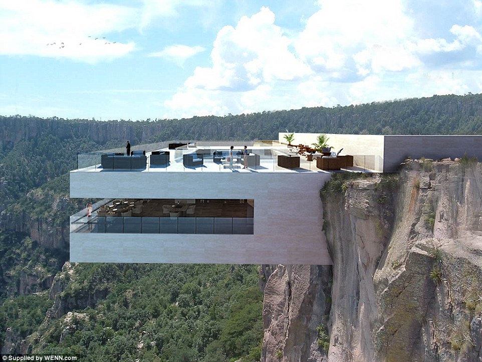 Designed by Tall Arquitectos, the restaurant, which will be named the Copper Canyon Cocktail Bar, will overlook the stunning Basaseachic Falls in Mexico