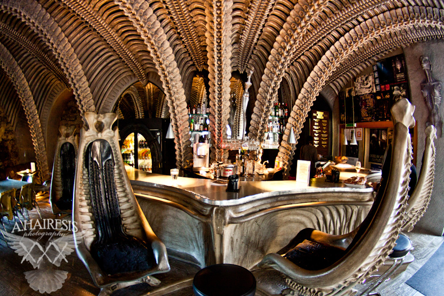 Swiss artist H.R. Giger won an Academy Award as part of the special effects team for Alien and has since designed two Giger Bars in Switzerland, one in Chur and the other in Château St. Germain, Gruyère. The detail is out of this world!