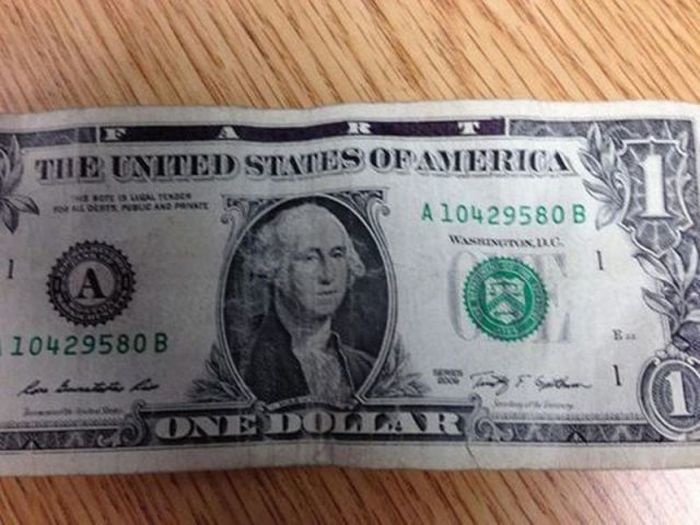Based on the writing of 'fart' on this bill, we are confident it's a fake.