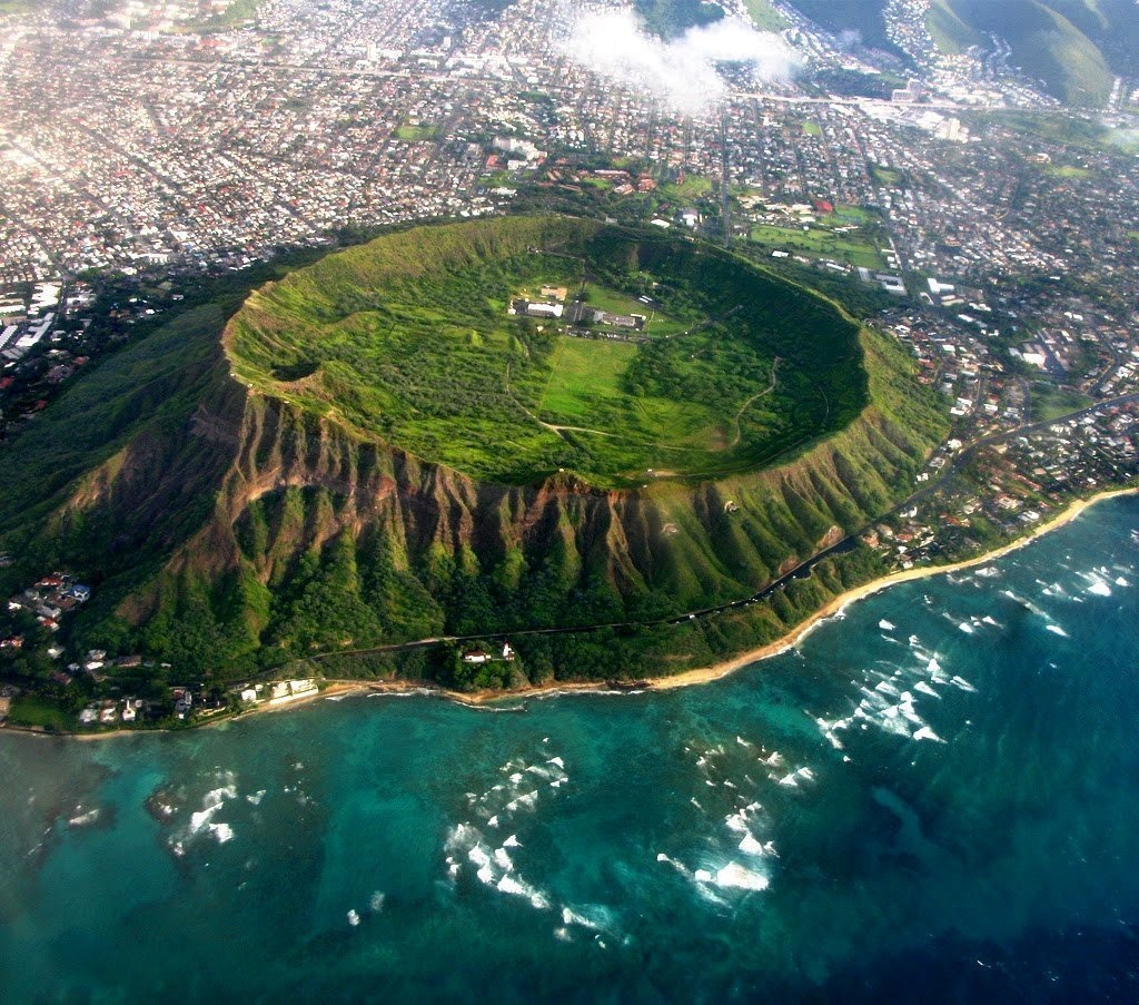A view of the Diamond Head crater in Hawaii.