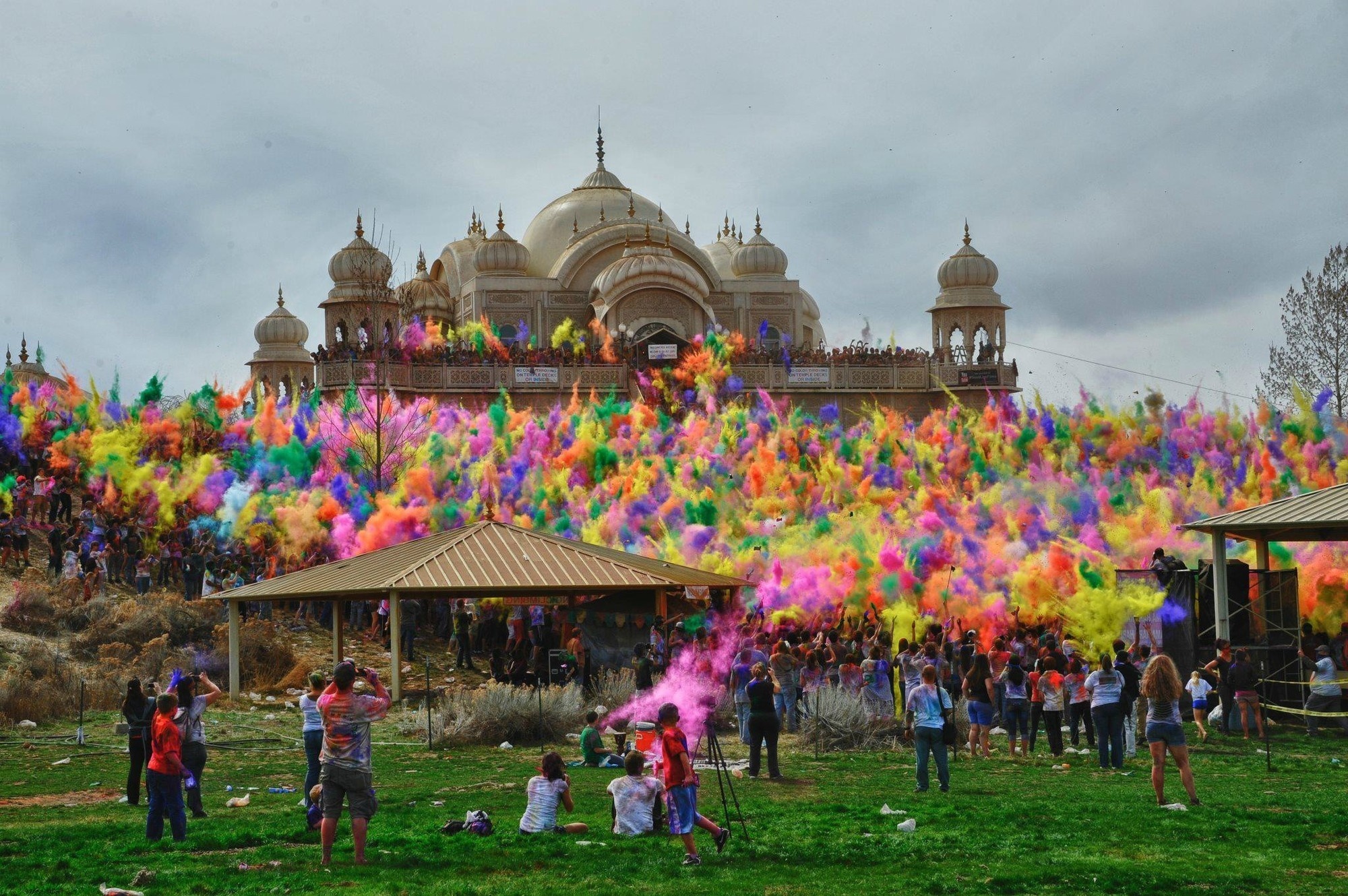 Some seriously cool sights at the Festival of Colors at Sri Sri Radha Krishna Temple.