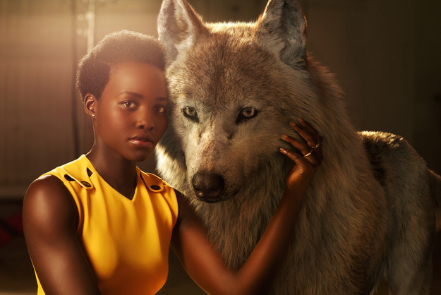 Lupita Nyong'o voices Raksha, who cares for Mowgli like her own cub.