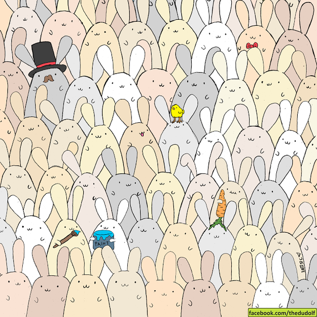 From the illustrator who brought you the hidden panda, Gergely Dudás (aka Dudolf) uploaded a new photo just in time for Easter: can you find the hidden egg?