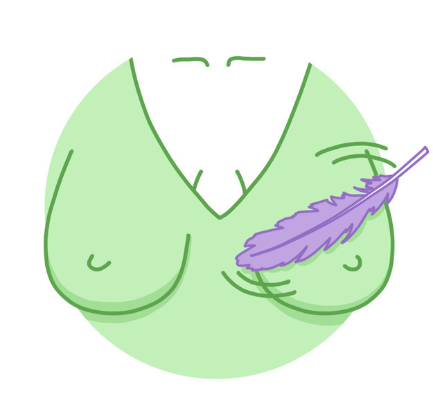 Massage your breasts with the feathers of a bird wing to promote lift.