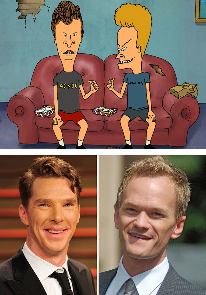 Neil Patrick Harris and Benedict Cumberbatch kind of look like Beavis and Butthead.