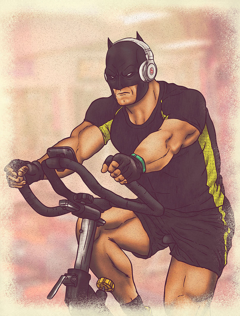 Batman has got to spend a bit of time on his cardio every day.