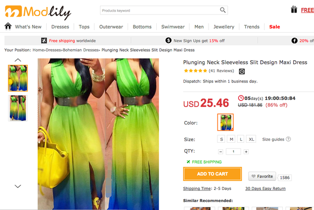 ModLily also used the picture on its website, where it claims it's selling the same dress for $25.46.
