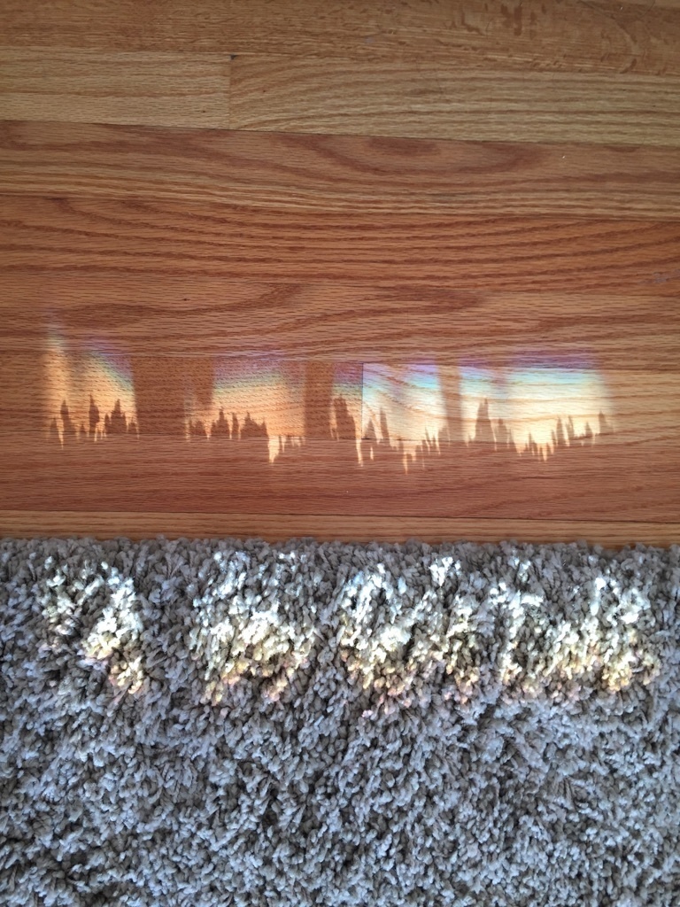 The shadow of this shag carpet looks like a city skyline.